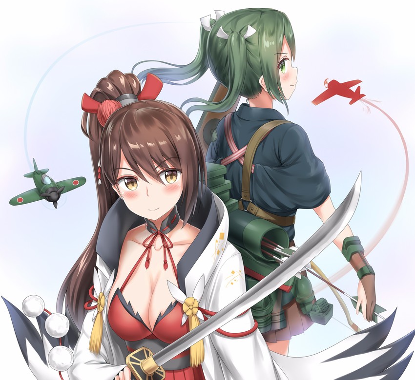 zuikaku (kantai collection and 1 more) drawn by nedia_(nedia_region)