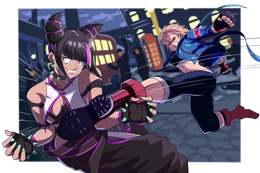 cammy white and han juri (street fighter and 3 more) drawn by tina_fate