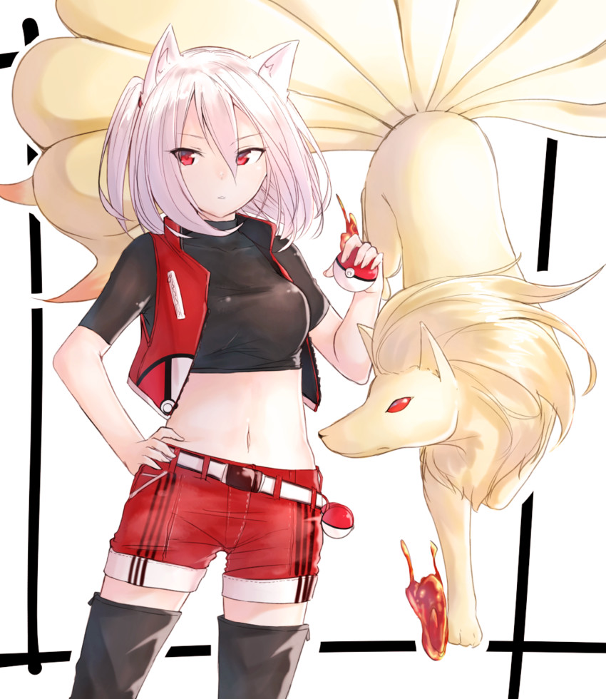 ninetales and suzunari arare (original and 1 more) drawn by yuki_arare