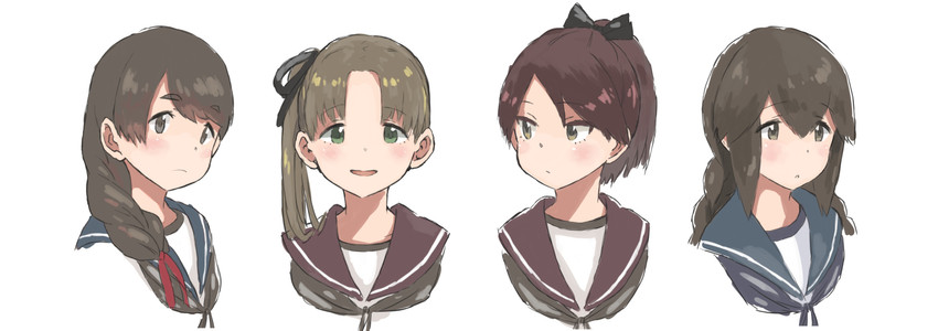 shikinami, ayanami, isonami, and uranami (kantai collection) drawn by matsutani