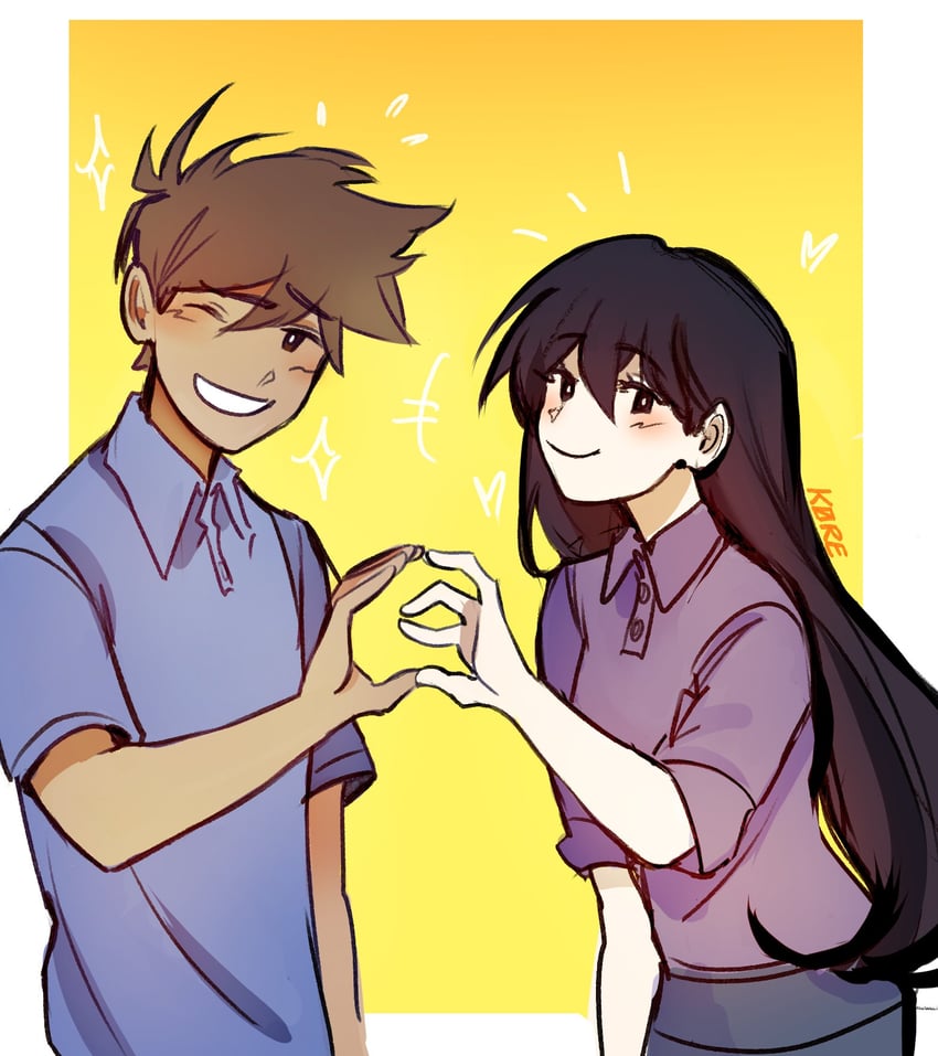 crewmate, mari, and hero (omori) drawn by k0re_drawings