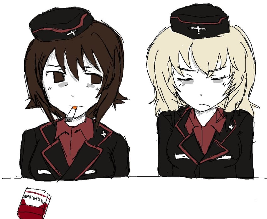 nishizumi maho and itsumi erika (girls und panzer) drawn by sillynerpa