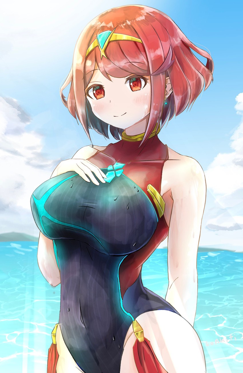 pyra (xenoblade chronicles and 1 more) drawn by kanuici336