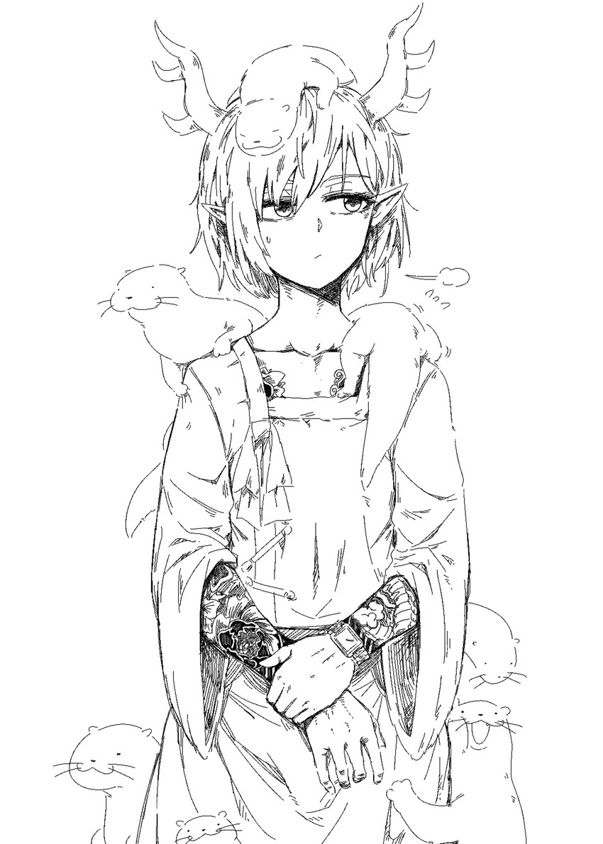 kicchou yachie and otter spirit (touhou) drawn by formicid
