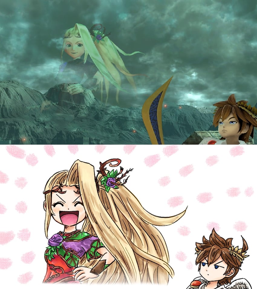 pit and viridi (super smash bros. and 2 more) drawn by kicdon