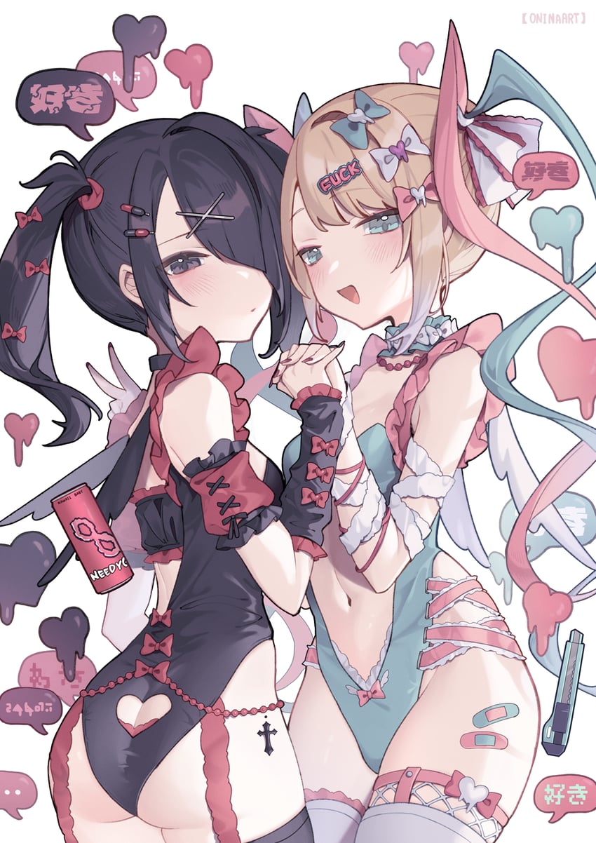 chouzetsusaikawa tenshi-chan and ame-chan (needy girl overdose) drawn by oninaart