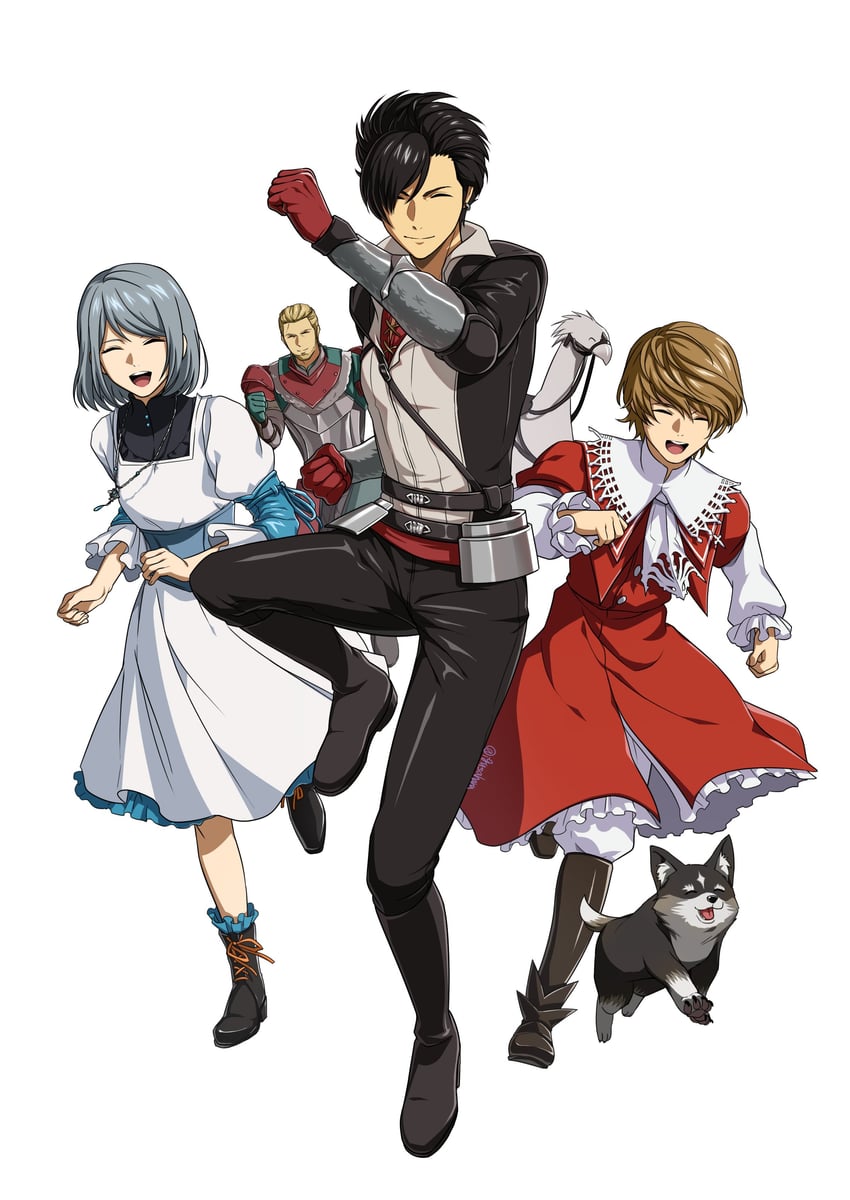 clive rosfield, jill warrick, joshua rosfield, torgal, and rodney murdoch (final fantasy and 1 more) drawn by igusaharu