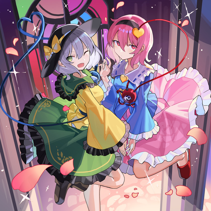 komeiji koishi and komeiji satori (touhou and 1 more) drawn by falken_(yutozin)