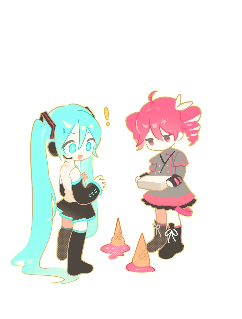 hatsune miku and kasane teto (vocaloid and 2 more) drawn by p2kkut