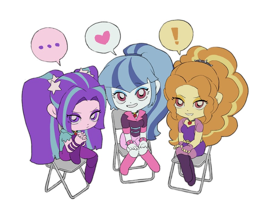 sonata dusk, adagio dazzle, and aria blaze (my little pony and 2 more) drawn by lwen