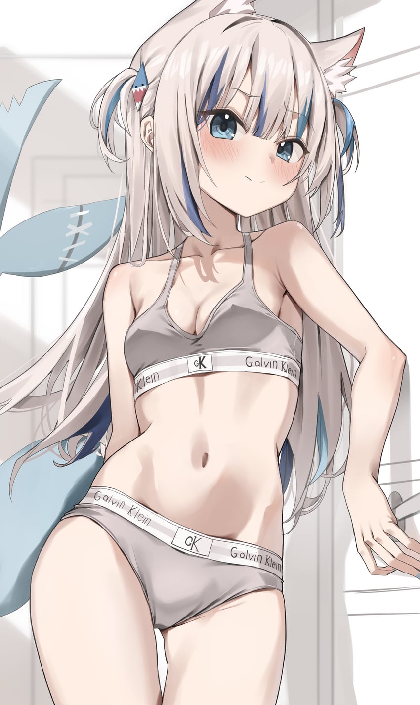 gawr gura (hololive and 1 more) drawn by scarlet_(wv0102)