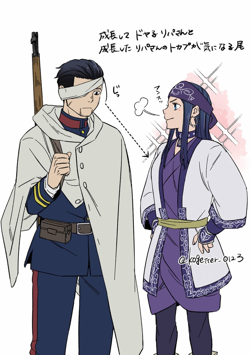 ogata hyakunosuke and asirpa (golden kamuy) drawn by moonlight_0423