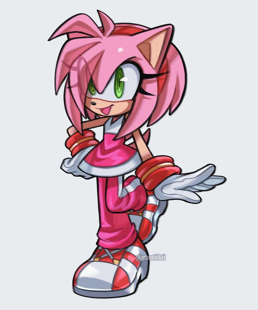 amy rose (sonic and 1 more) drawn by pontiikii