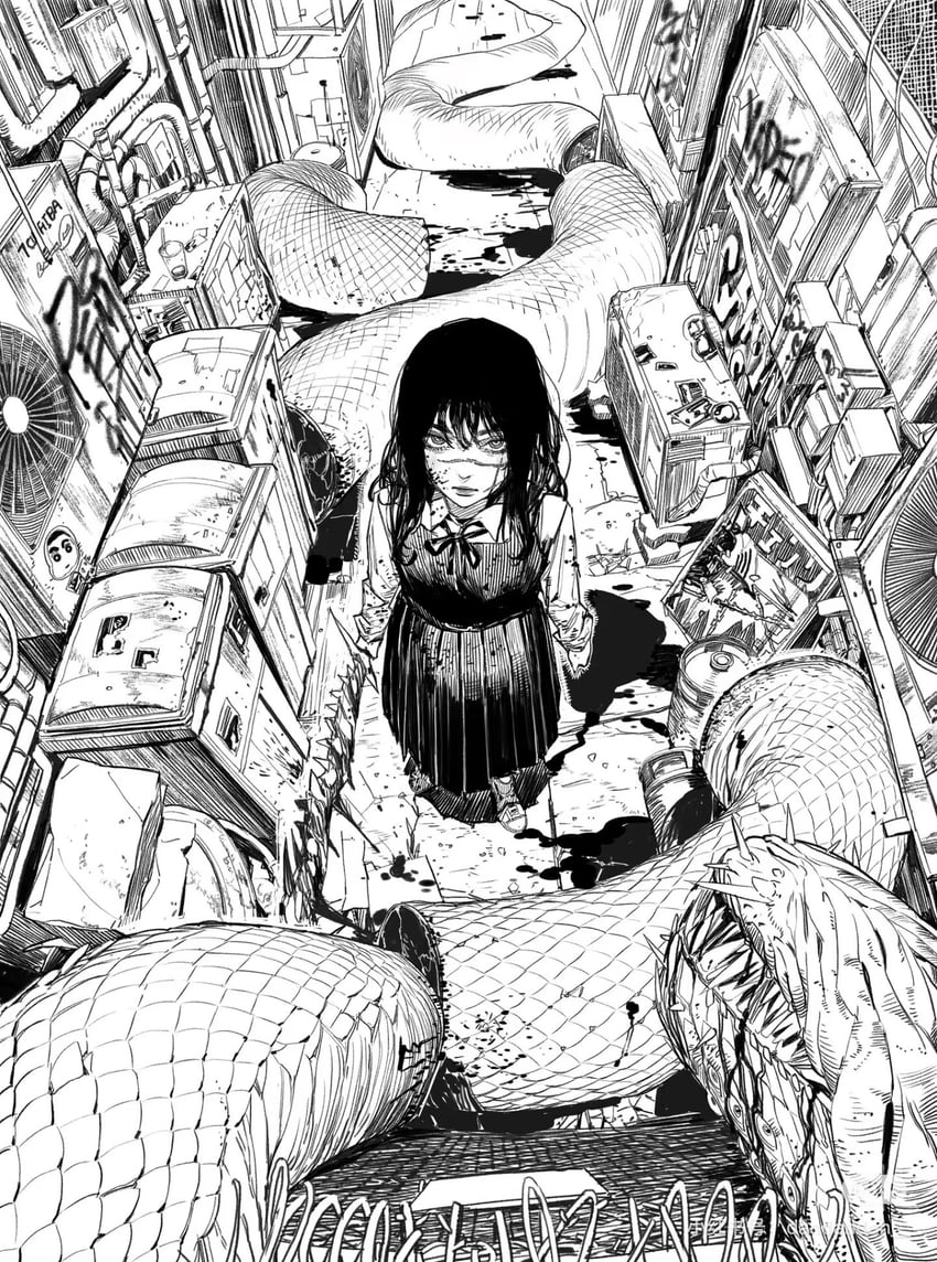 yoru (chainsaw man) drawn by heo_sung-moo and hyye9