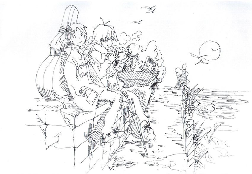 ikari shinji and nagisa kaworu (neon genesis evangelion) drawn by amber389