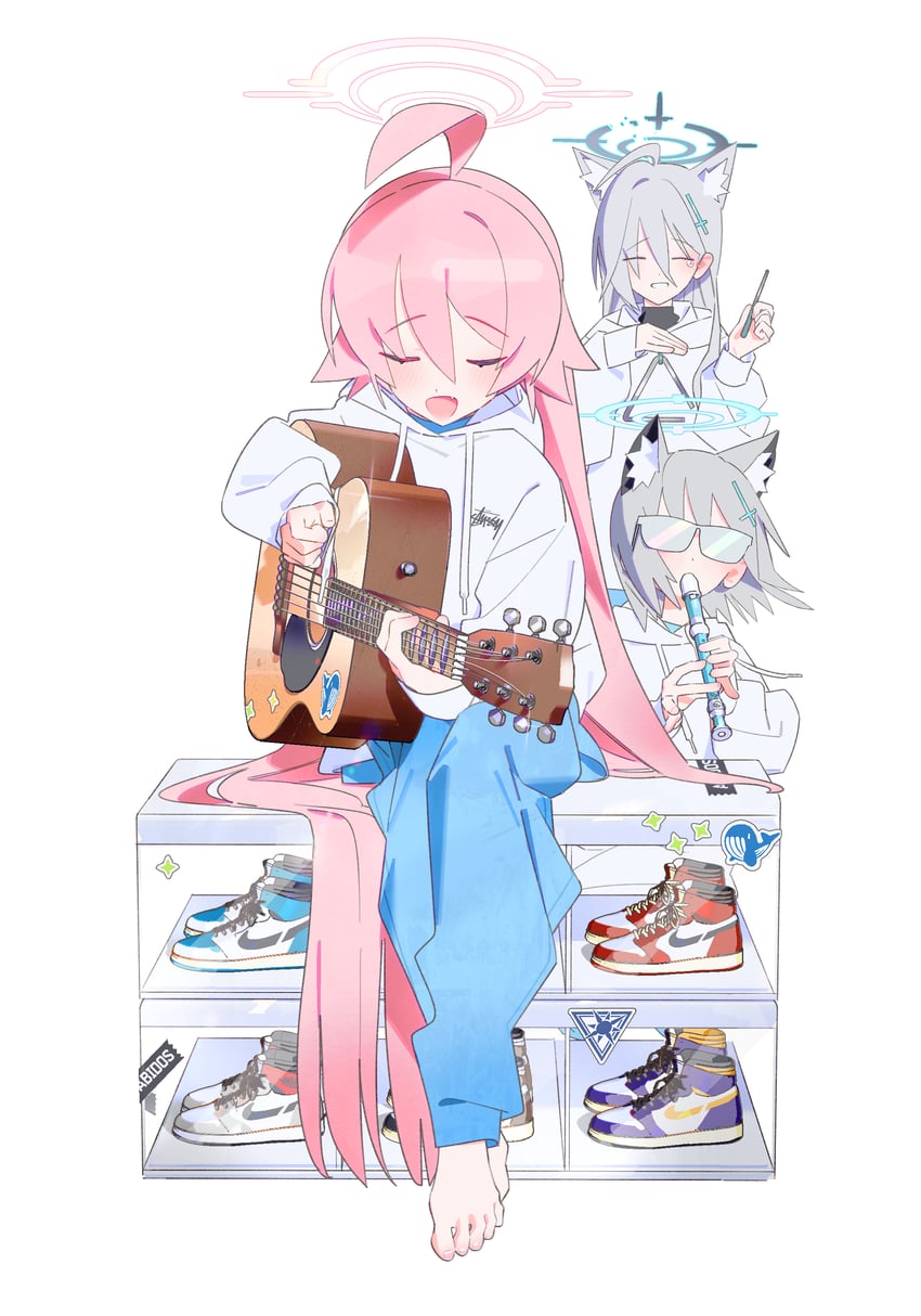 shiroko, hoshino, and shiroko terror (blue archive) drawn by bm_tol