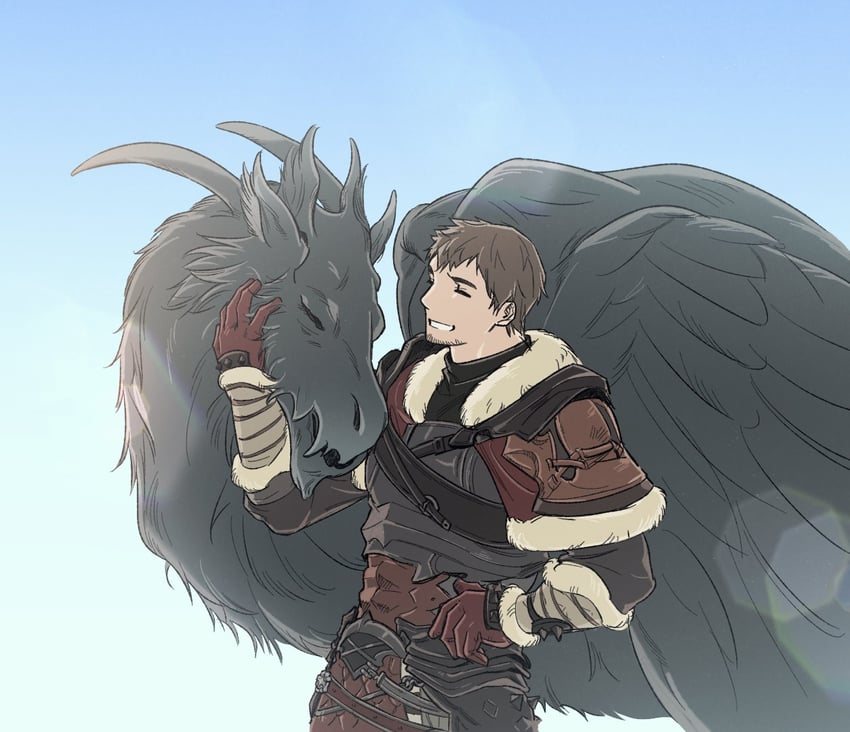 ardbert hylfyst and seto (final fantasy and 1 more) drawn by jocococo