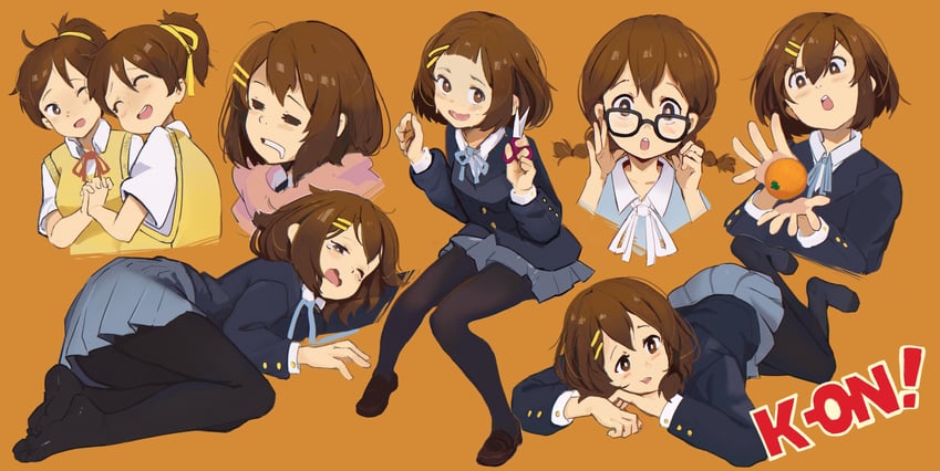 hirasawa yui and hirasawa ui (k-on!) drawn by eccomicco