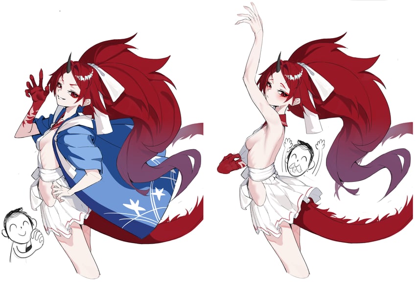 sensei, doodle sensei, and renge (blue archive) drawn by lanzen_wu