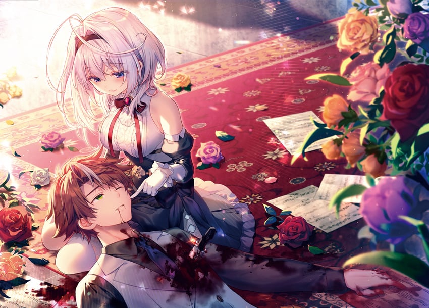 lilithea and outsuki sakuya (mata korosarete shimatta nodesune tantei-sama) drawn by riichu