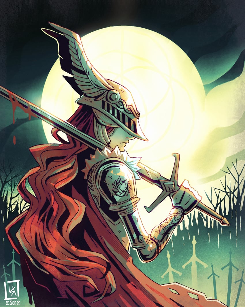 malenia blade of miquella (elden ring) drawn by ladylowrely