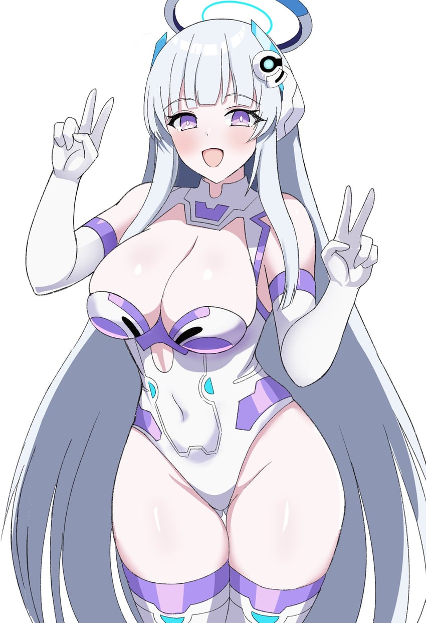 noa and purple heart (blue archive and 2 more) drawn by stiris_rangetsu