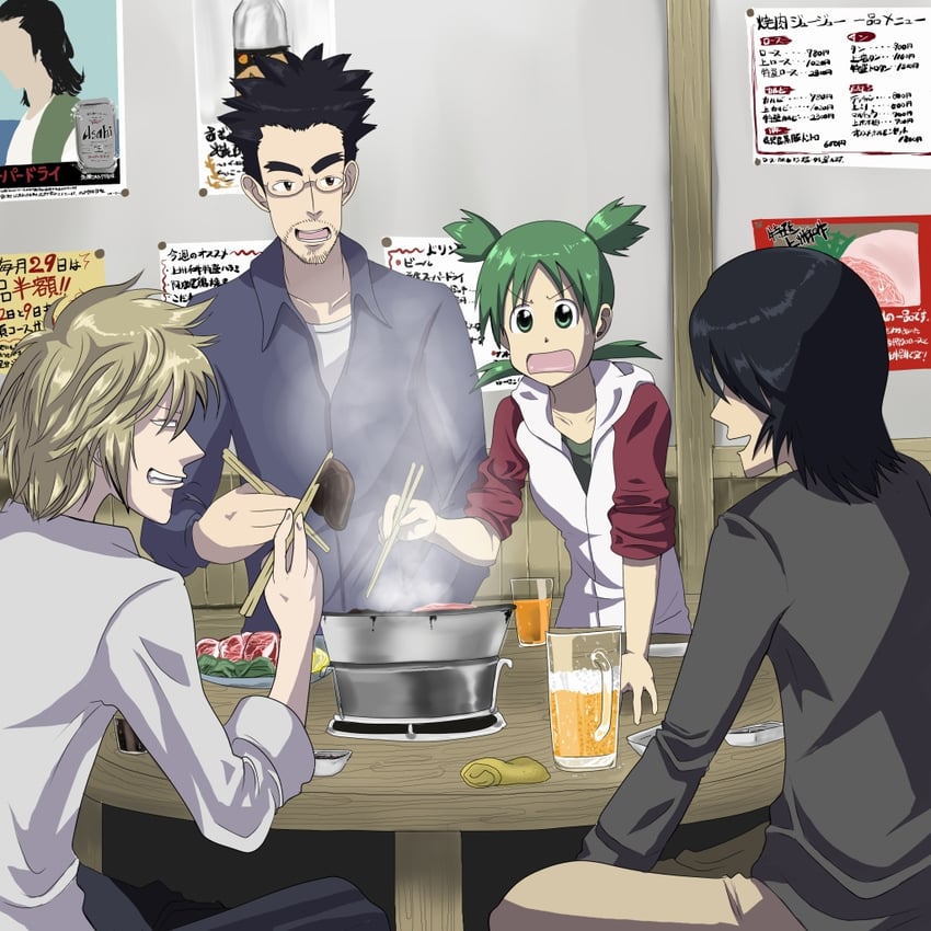 koiwai yotsuba, mr. koiwai, jumbo, and yanda (yotsubato!) drawn by jacky_(artist)