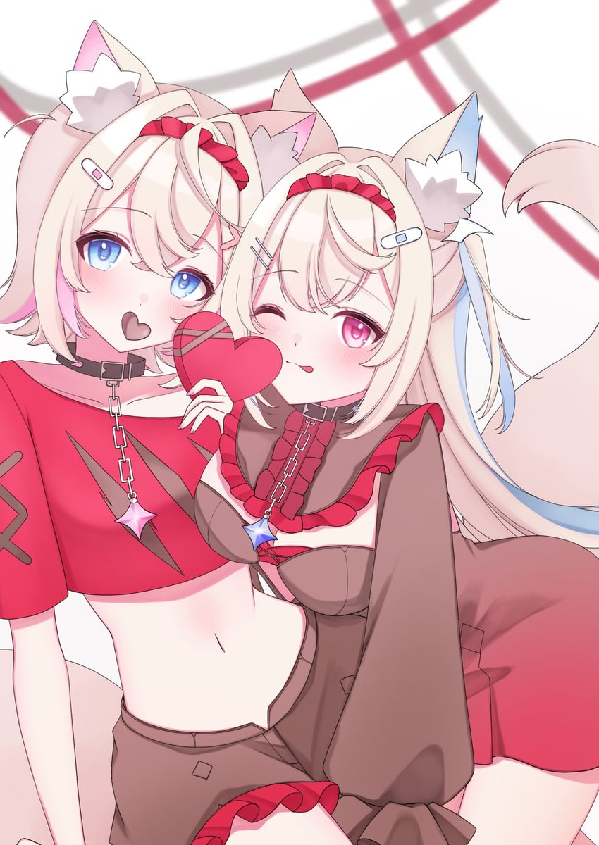 fuwawa abyssgard and mococo abyssgard (hololive and 1 more) drawn by haru_hhmn