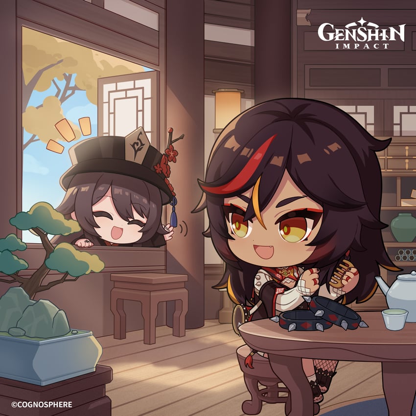 hu tao and xinyan (genshin impact)