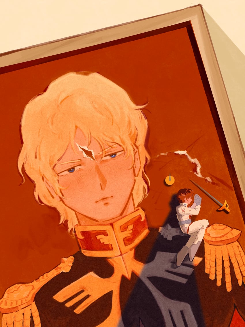 char aznable and amuro ray (gundam and 1 more) drawn by oriazhez