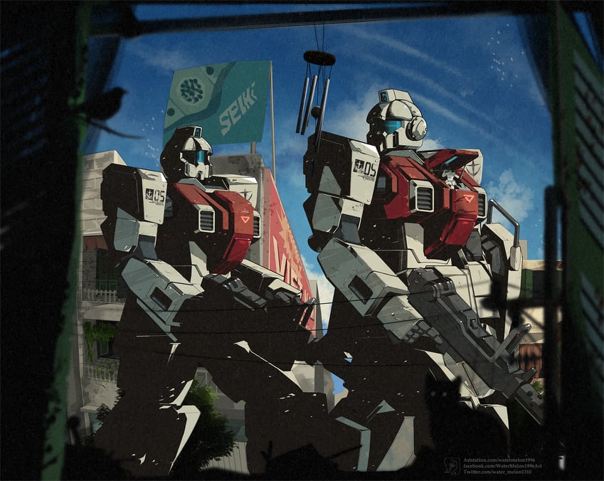 ground gm (gundam and 1 more) drawn by watermelonsfw