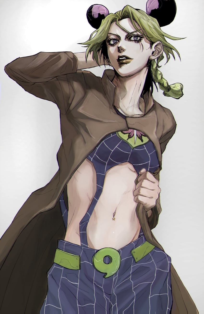 kujo jolyne (jojo no kimyou na bouken and 1 more) drawn by sano_(hospital_0434)