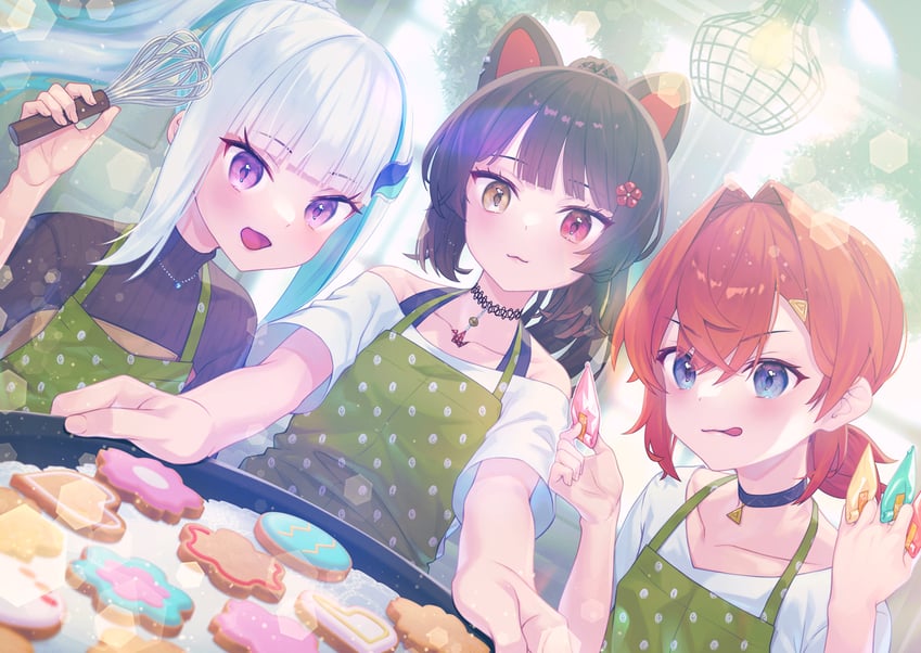 lize helesta, ange katrina, and inui toko (nijisanji) drawn by kutori_pan'ya