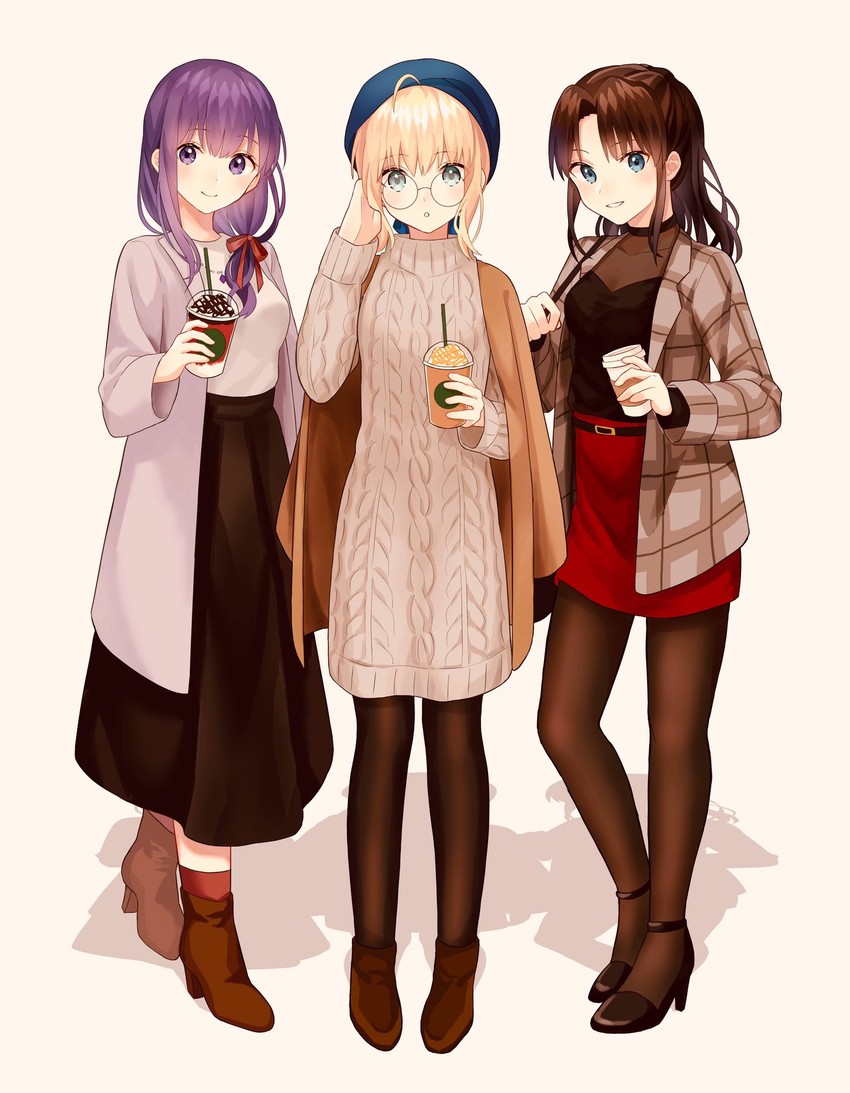 artoria pendragon, saber, tohsaka rin, and matou sakura (fate and 1 more) drawn by lq_saku