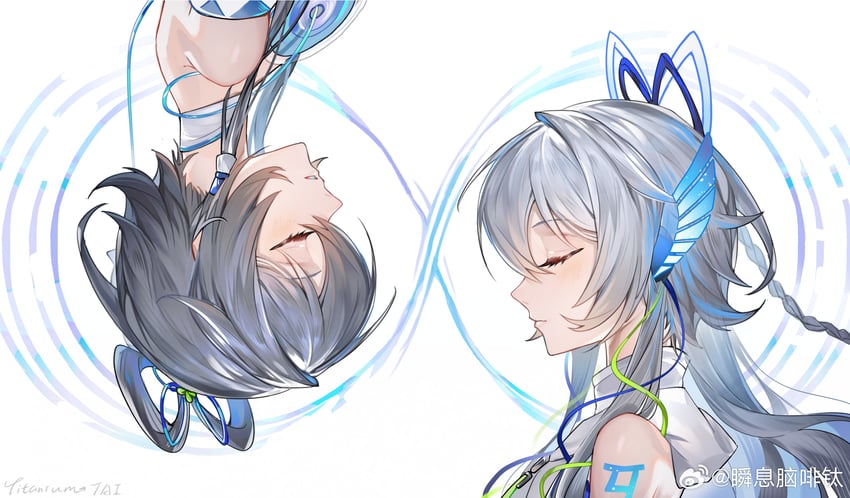 luo tianyi (vocaloid and 1 more) drawn by titaniumtai