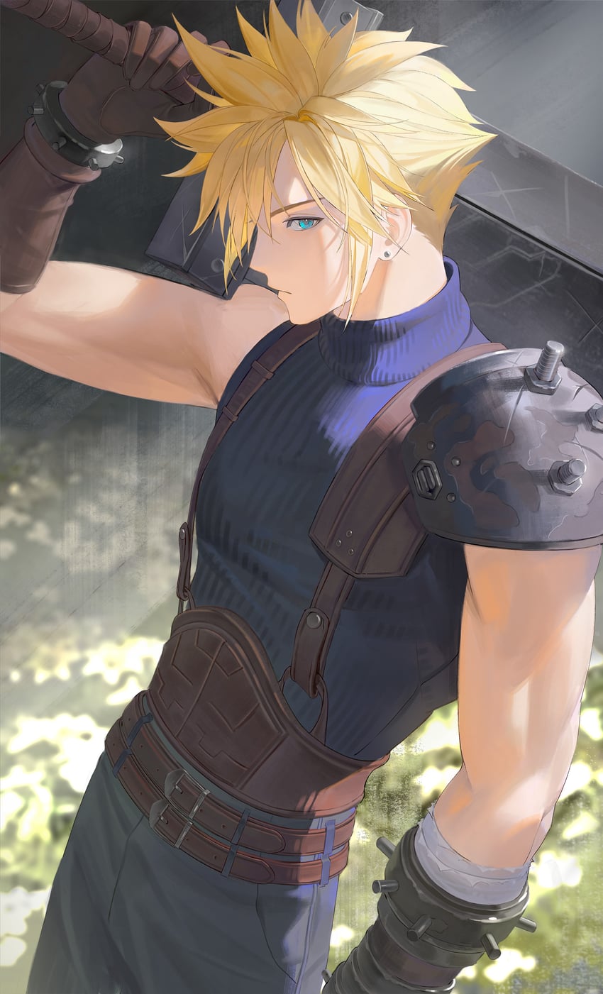 cloud strife (final fantasy and 2 more) drawn by aheuretokki