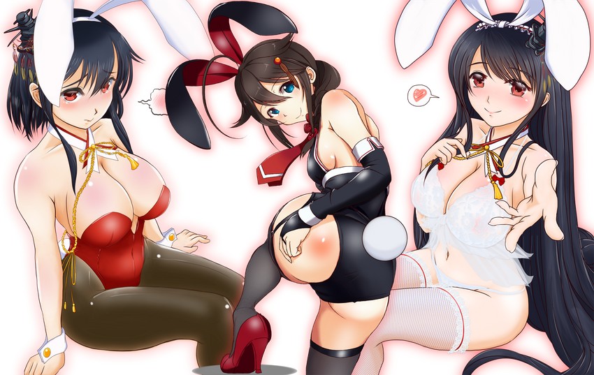 shigure, yamashiro, and fusou (kantai collection) drawn by moke_ro