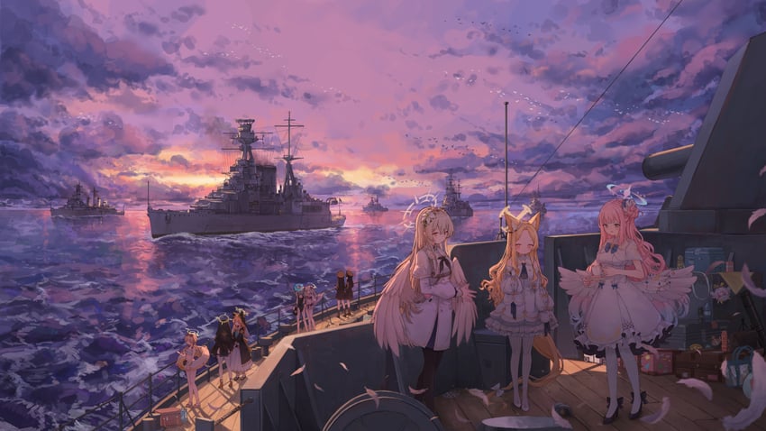 shiroko, mika, mari, seia, hifumi, and 4 more (blue archive) drawn by akizuki_kawakaze