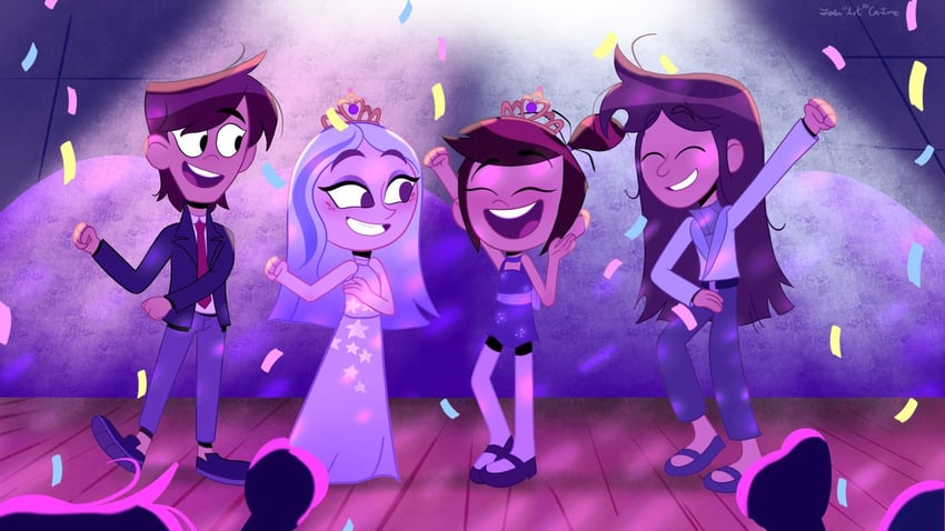 andrea davenport, molly mcgee, libby stein-torres, and ollie chen (the ghost and molly mcgee) drawn by joseartcentenoofficial