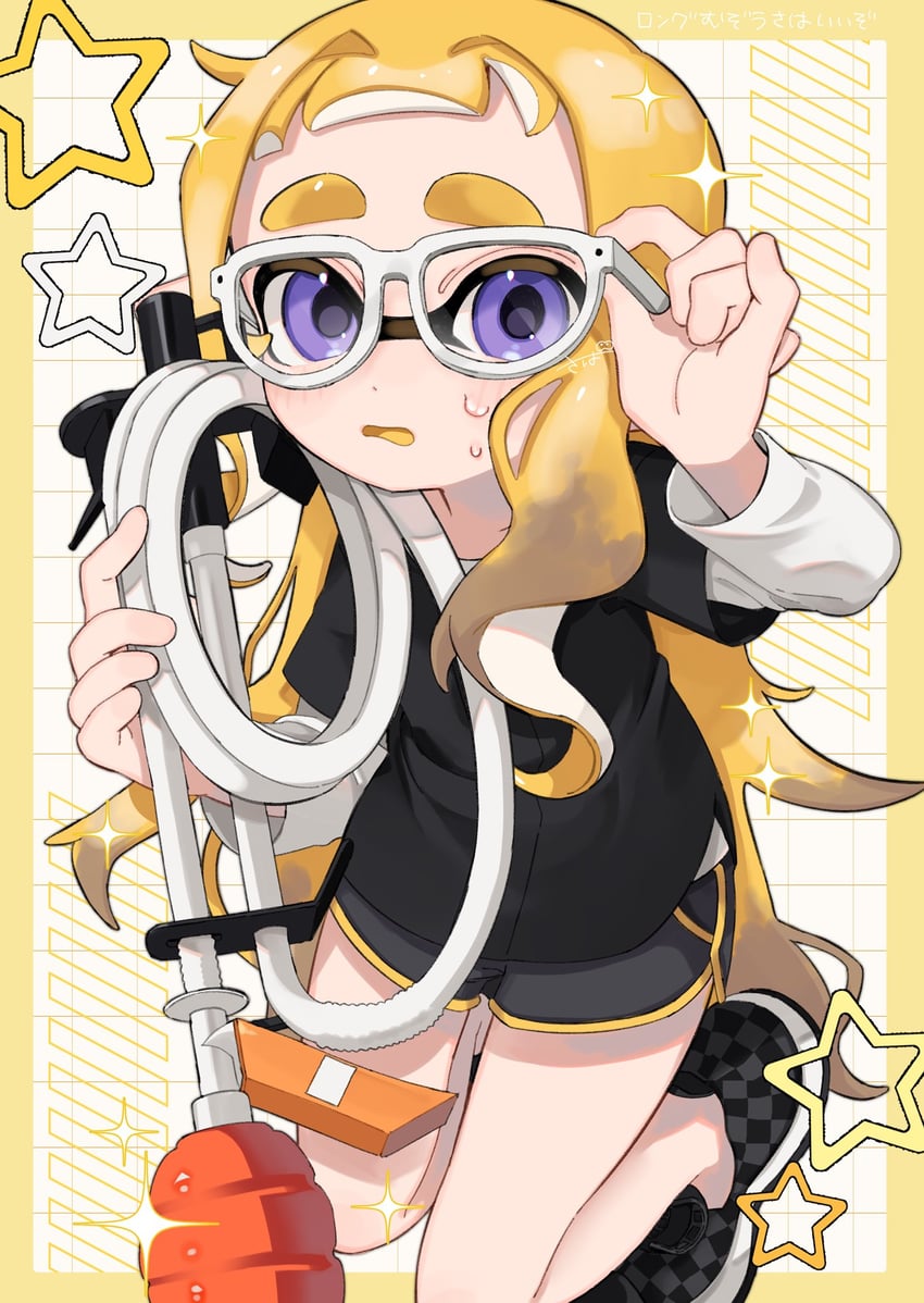 inkling player character and inkling girl (splatoon and 1 more) drawn by sabata_saba