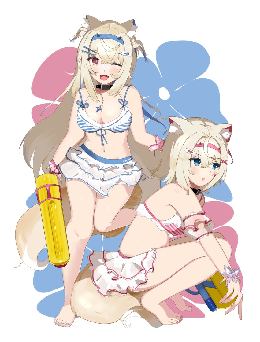 fuwawa abyssgard and mococo abyssgard (hololive and 1 more) drawn by bluesandesei