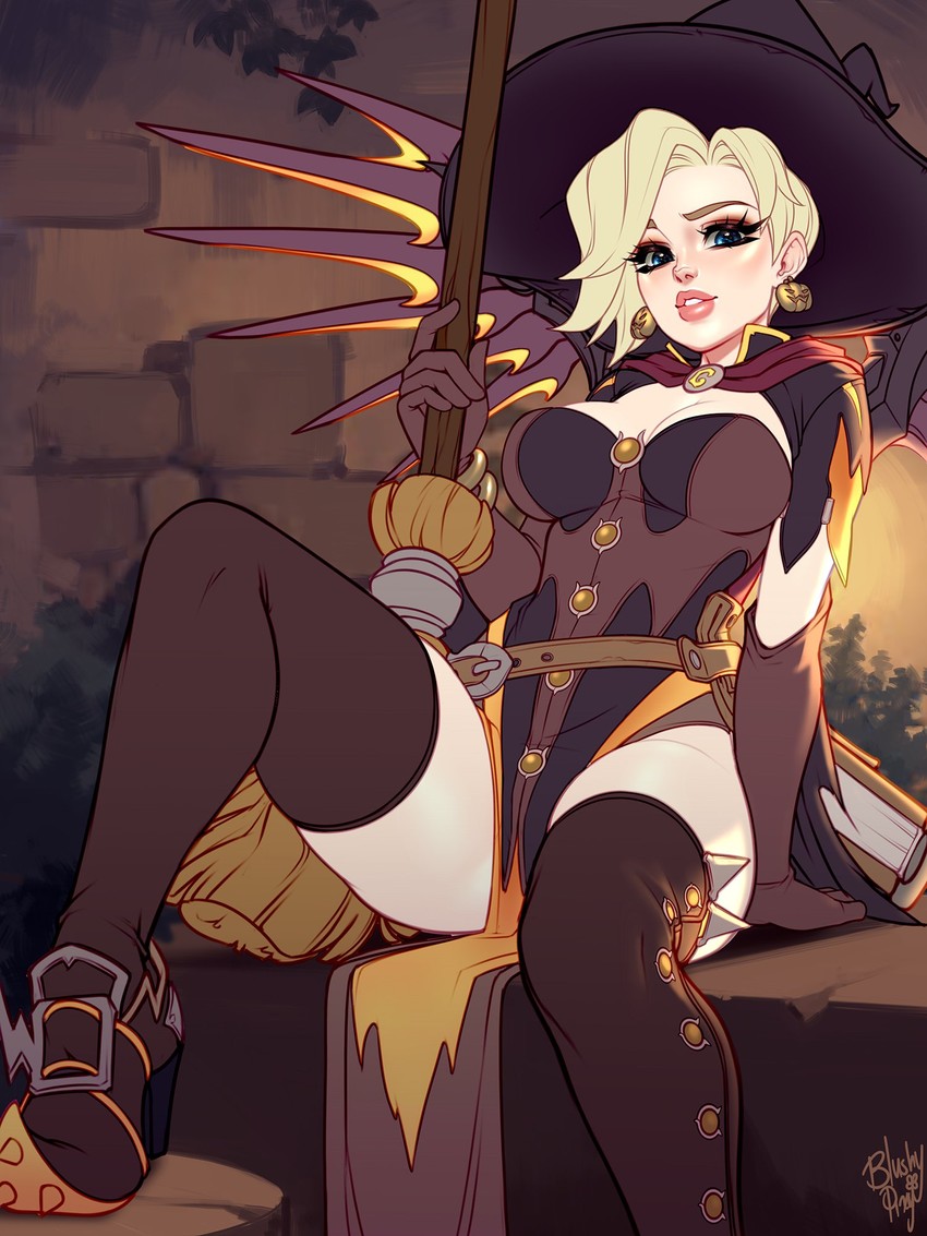 mercy and witch mercy (overwatch and 1 more) drawn by blushyspicy