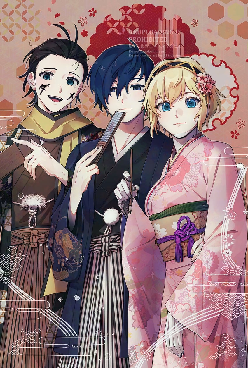 yuuki makoto, aigis, and mochizuki ryouji (persona and 1 more) drawn by elulit2