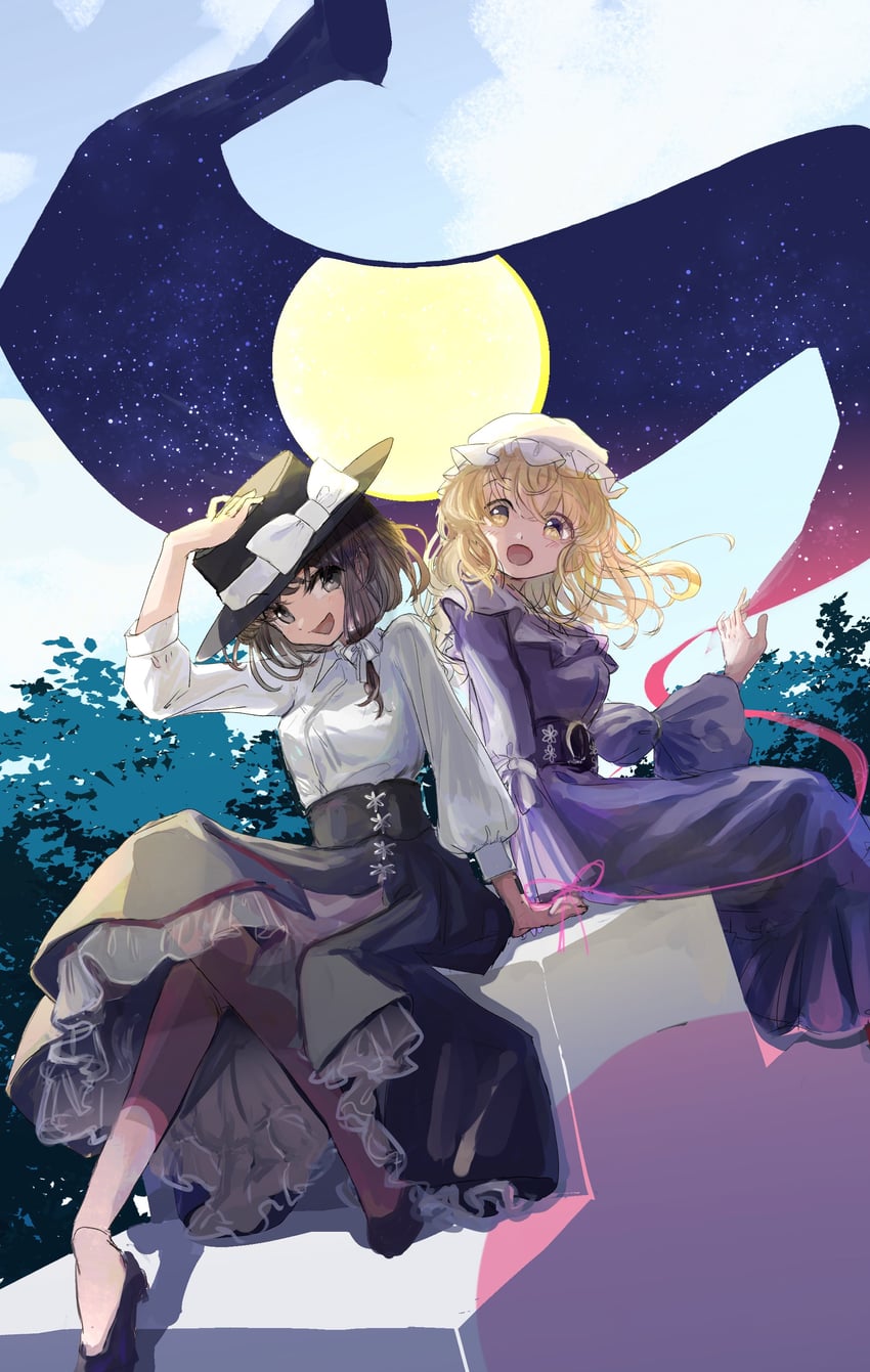 usami renko and maribel hearn (touhou) drawn by minus_(sr_mineka)