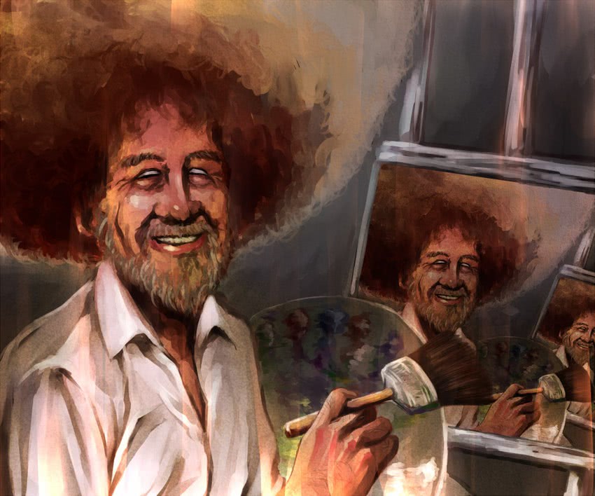 bob ross (real life and 1 more) drawn by nekokun