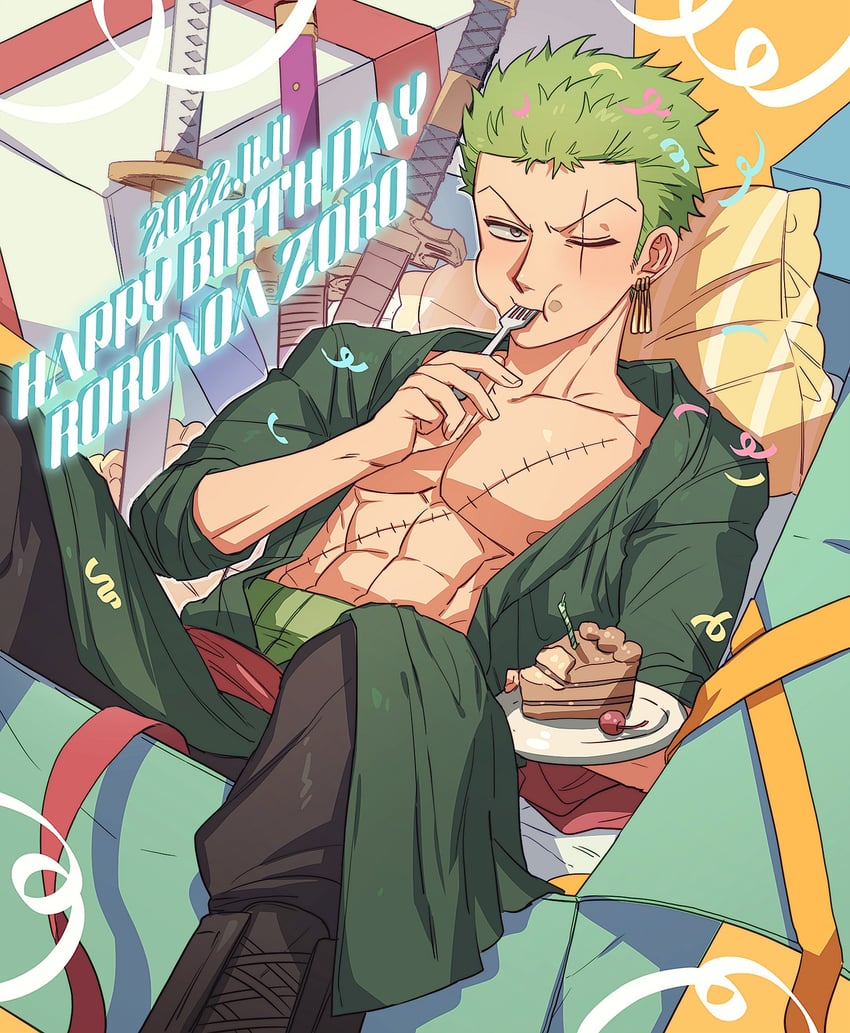 roronoa zoro (one piece) drawn by dol_ishi