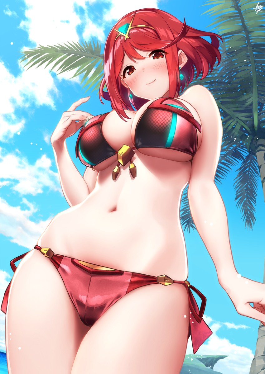 pyra (xenoblade chronicles and 1 more) drawn by baffu
