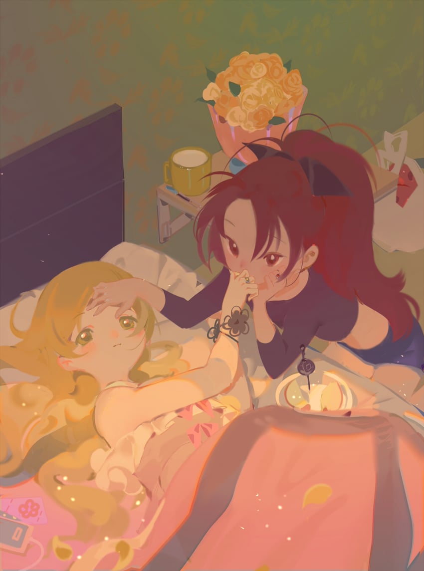 sakura kyoko and tomoe mami (mahou shoujo madoka magica) drawn by she_li_(lynxm)
