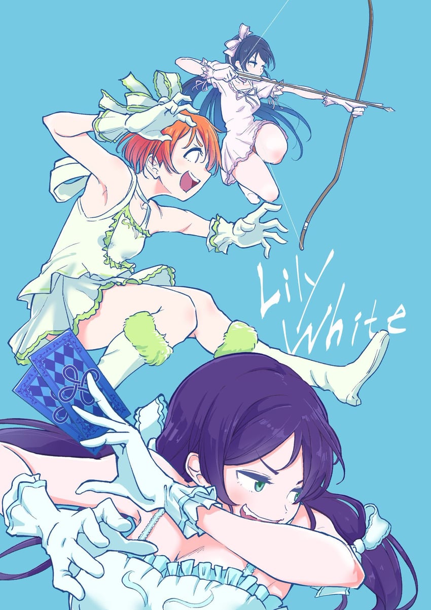 tojo nozomi, sonoda umi, and hoshizora rin (love live! and 1 more) drawn by sto