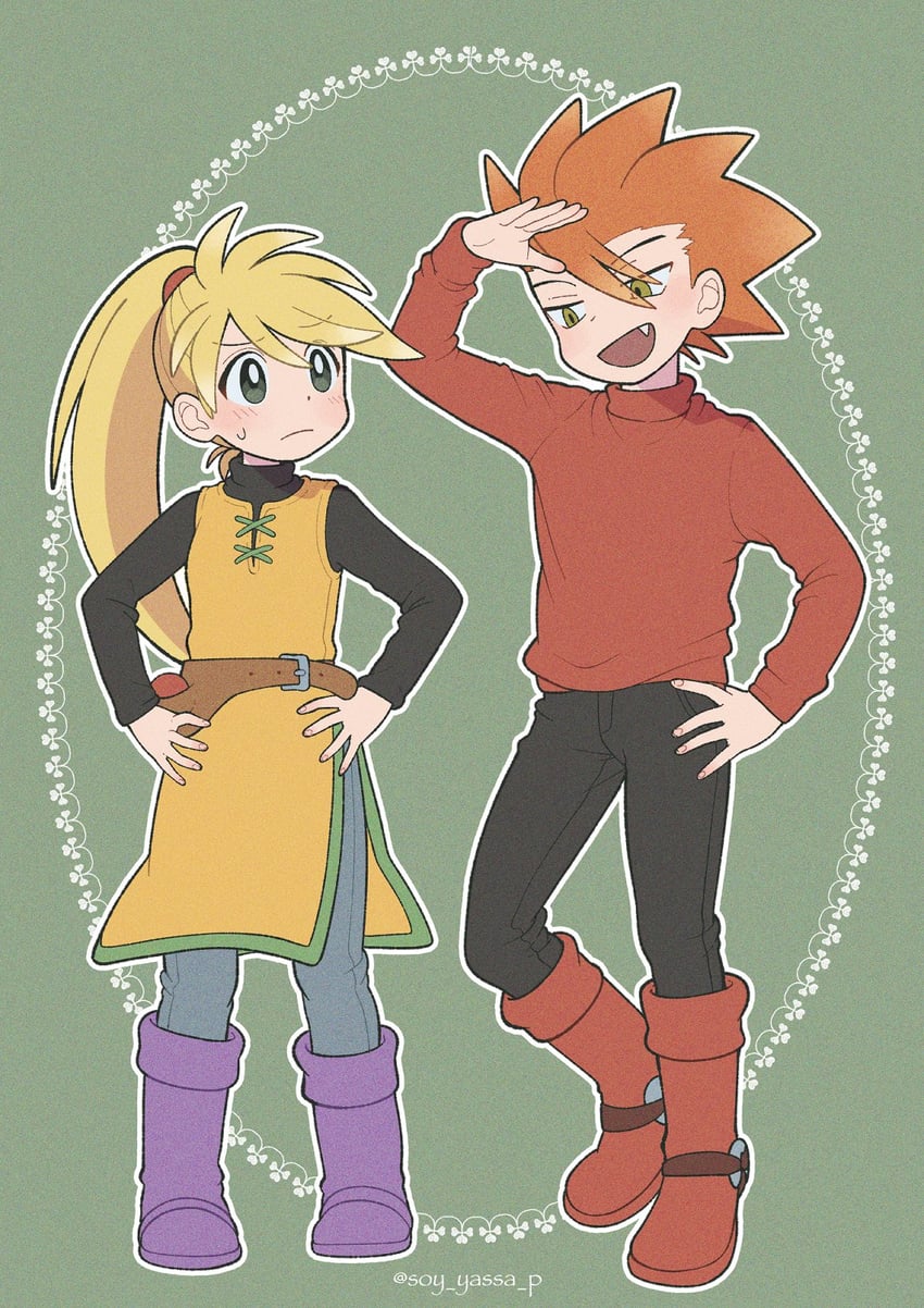 lance and yellow (pokemon and 1 more) drawn by pon_(soy_yassa_p)